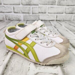 Onitsuka Tiger Asics Mexico 66 Kids Sz 10 White Neon Lime Sneakers Slip On